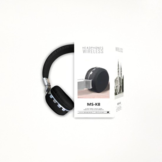 BLUETOOTH HEADPHONE WIRELESS MS-K8 BLACK BLUETOOTH HEADPHONE WIRELESS MS-K8 BLACK